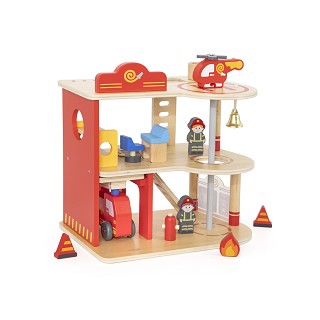 Viga Toys® Wooden Fire Station Playset